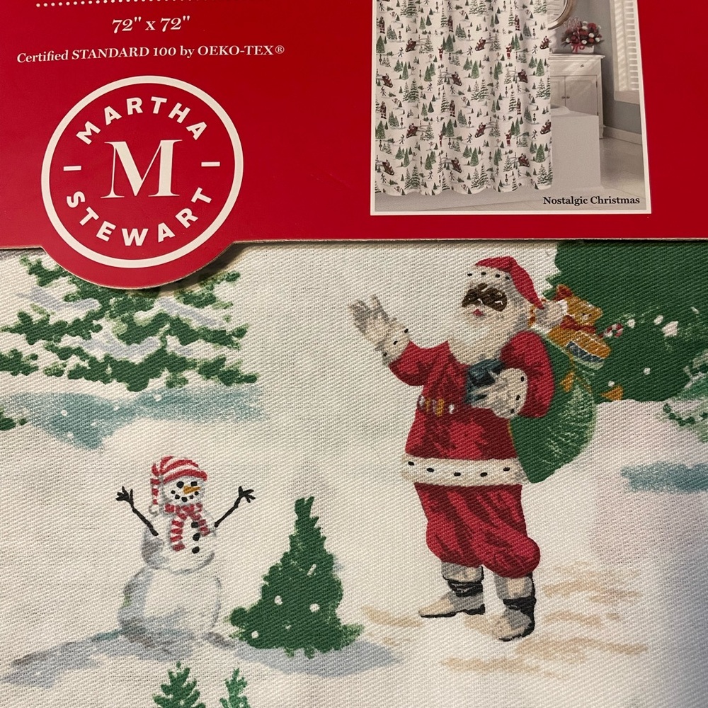 Martha Stewart Christmas shower curtain, NWT